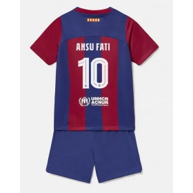 Baby Fußballbekleidung Barcelona Ansu Fati #10 Heimtrikot 2023-24 Kurzarm (+ kurze hosen)